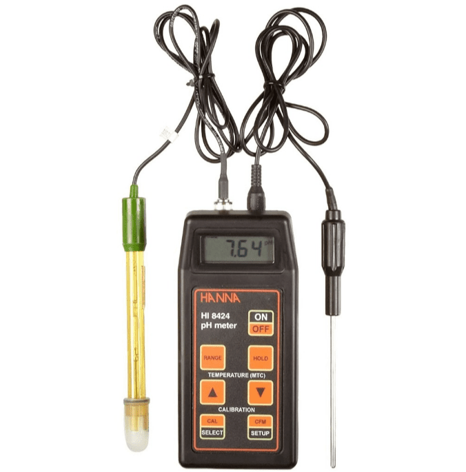 Ph Meter Clean Instrument Hanna Instruments HI-8424 Portable pH Meter - IndoNusa Tekno